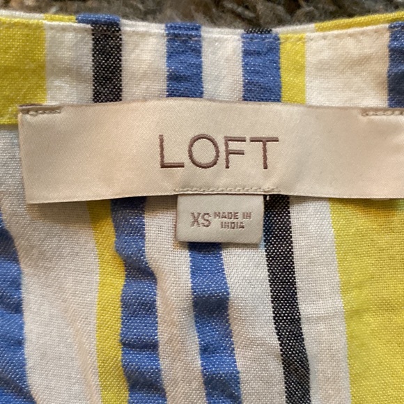 Yellow and blue striped flutter dress - Picture 2 of 2